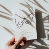 Het houden van Handen Eenvoudige Minimale Bruiloft Kaart