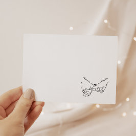 Het houden van Handen Eenvoudige Minimale Bruiloft Notitiekaartje