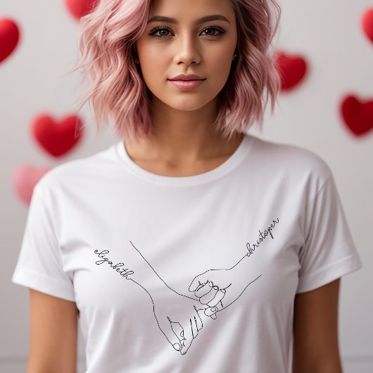 Het houden van Handen Paar Douanenamen T-shirt