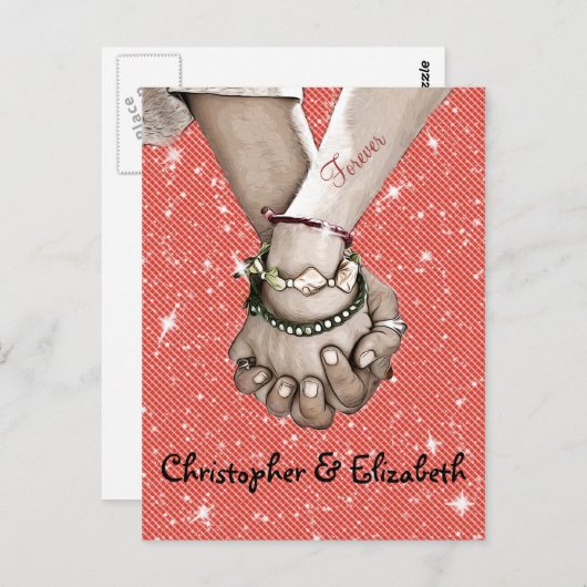 Het houden van Hands Lovers Gepersonaliseerd Briefkaart (Voorkant / Achterkant)