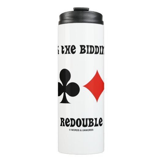 Het houden van het bieden Levend Redouble 4 Kaart  Thermosbeker (Voorkant)