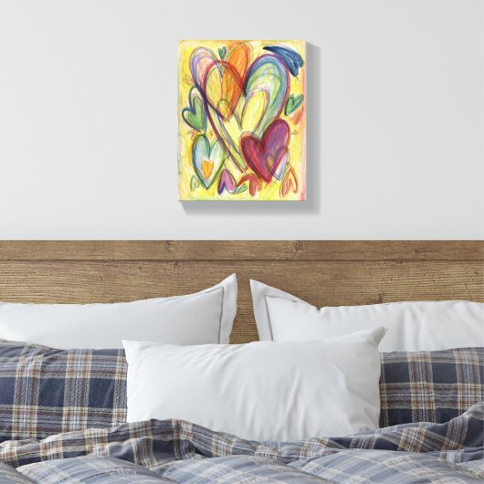Het houden van het Draaien van het Hart Kunst schi Canvas Afdruk (Insitu (Slaapkamer))