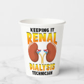 Het houden van het nierdialyse technicus niergroep papieren bekers (Achterkant)