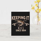 Het houden van het reel sinds 1994 Fisherman Fishe Kaart (Gele Bloem)