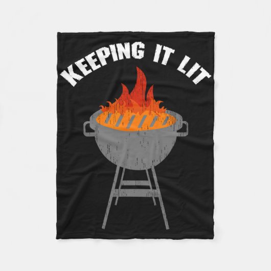 Het houden van het verlicht grappig BBQ grillen Fleece Deken (Voorkant)