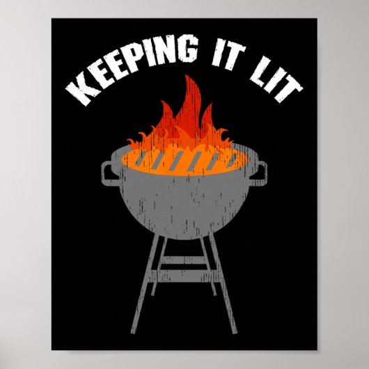 Het houden van het verlicht grappig BBQ grillen Poster (Voorkant)