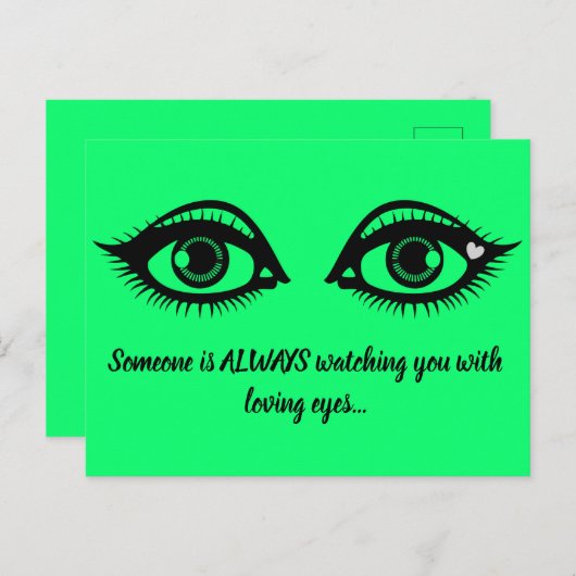 Het houden van Oogst roept het Aanmoedigen Groen C Briefkaart (Voorkant / Achterkant)