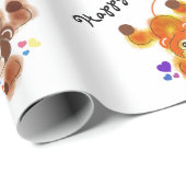 Het houden van tweelingen apen verjaardagsdagsverp cadeaupapier (Rol Hoek)