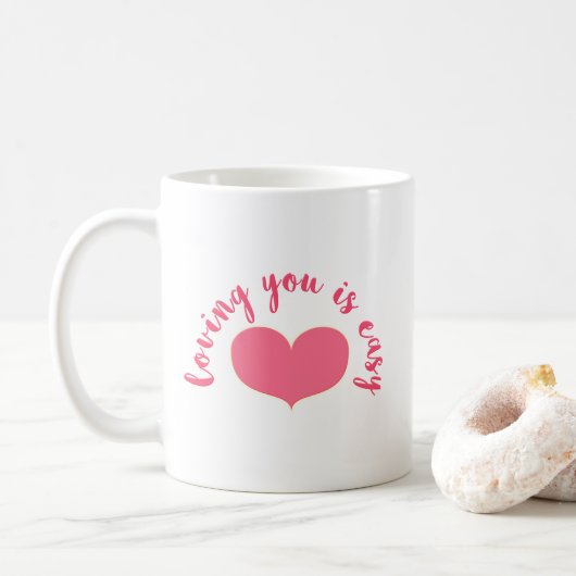 Het houden van u is gemakkelijke Romantic Valentij Koffiemok (Met donut)