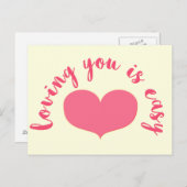 Het houden van van u is Gemakkelijk - het Romantis Briefkaart (Voorkant / Achterkant)