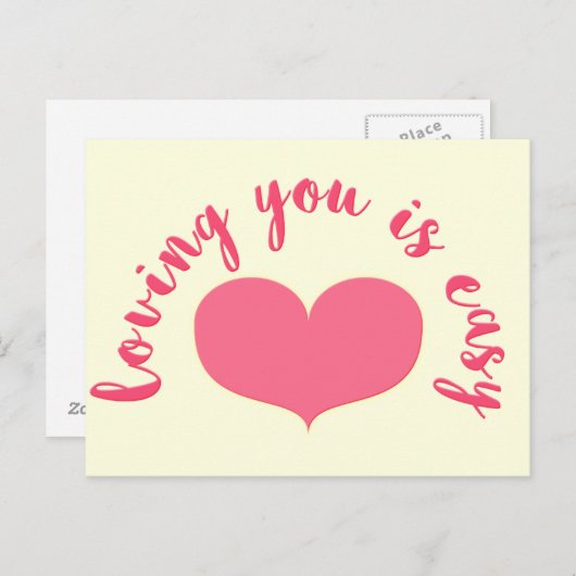 Het houden van van u is Gemakkelijk - het Romantis Briefkaart (Voorkant / Achterkant)