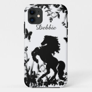 Het houden van Zwarte Stallion / Horse op White Case-Mate iPhone Case