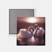 Het houden Zwans die een Hart vormen Magneet (Voorkant / Achterkant)