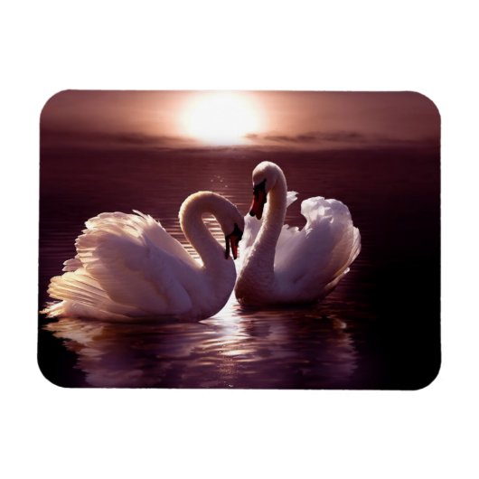 Het houden Zwans die een Hart vormen Magneet (Horizontaal)