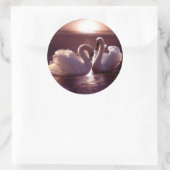 Het houden Zwans die een Hart vormen Ronde Sticker (Tas)