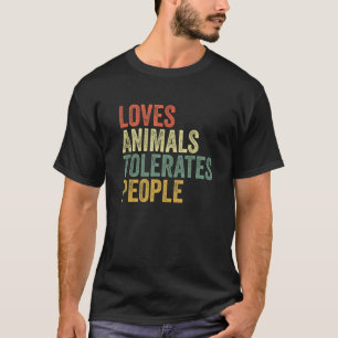 Het houdt van dieren tolt mensen grappig Dierenvri T-shirt