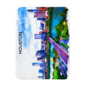Het Houston Texas Panorama Uitzicht Magneet (Verticaal)