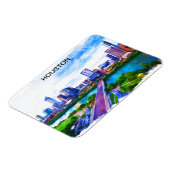 Het Houston Texas Panorama Uitzicht Magneet (Linkerzijde)