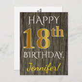 Het Hout van Faux, Gouden 18de Verjaardag Faux + Briefkaart (Voorkant / Achterkant)