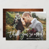 Het Hout van het Manuscript van de borstel Dank u  Kaart (Voorkant / Achterkant)