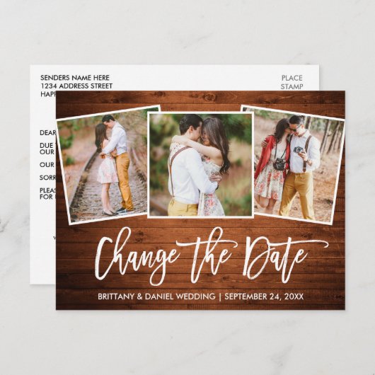 Het Hout van het Manuscript van de borstel verande Briefkaart (Voorkant / Achterkant)