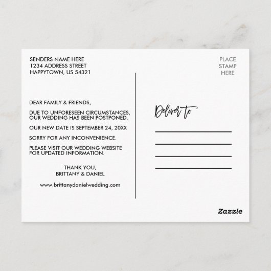 Het Hout van het Manuscript van de borstel verande Briefkaart (Achterkant)