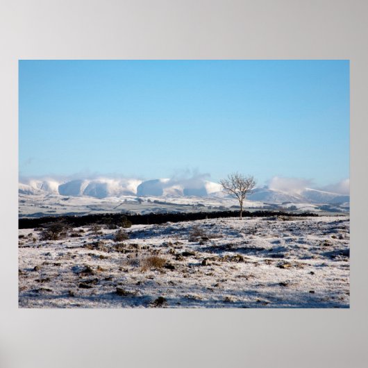 Het Howgill Fells-winter Engeland Kerstkaart Poster (Voorkant)
