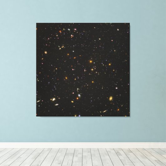 Het Hubble Ultra Deep Afbeelding van de Ruimte van Canvas Afdruk (Insitu (Houten vloer))