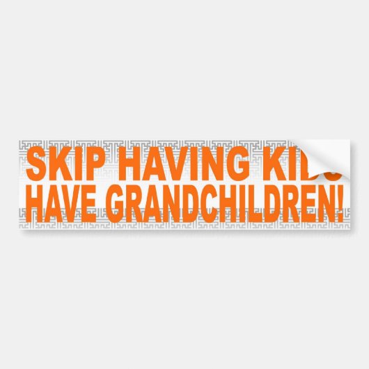 HET HUID HEEFT KINDEREN, HEEFT GRANDCHILDREN! BUMPERSTICKER (Voorkant)