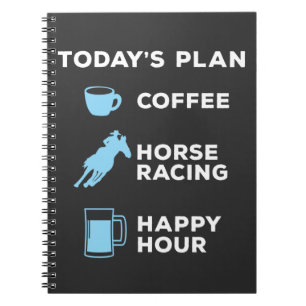 Het huidige plan Coffee Horse Racing Beer Drink Notitieboek