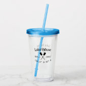 Het huis aan het meer. Datum jaar aangepaste coörd Acryl Drinkbeker (Achterkant)