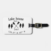 Het huis aan het meer. Datum jaar aangepaste coörd Bagagelabel (Voorkant horizontaal)