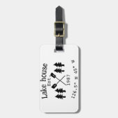 Het huis aan het meer. Datum jaar aangepaste coörd Bagagelabel (Voorkant verticaal)