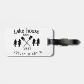 Het huis aan het meer. Datum jaar aangepaste coörd Bagagelabel (Achterkant horizontaal)