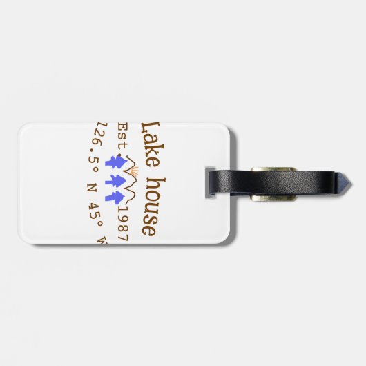 Het huis aan het meer. Datum jaar aangepaste coörd Bagagelabel (Achterkant horizontaal)