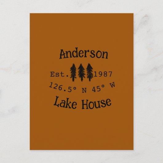 Het huis aan het meer. Datum jaar aangepaste coörd Briefkaart (Voorkant)