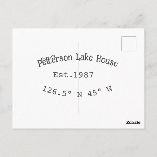 Het huis aan het meer. Datum jaar aangepaste coörd Briefkaart (Achterkant)