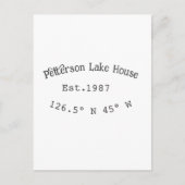 Het huis aan het meer. Datum jaar aangepaste coörd Briefkaart (Voorkant)