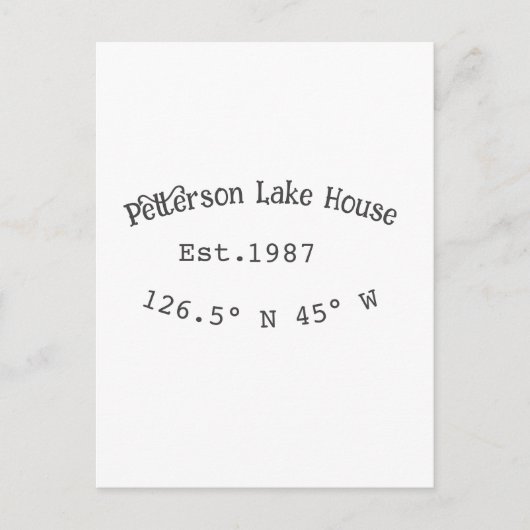 Het huis aan het meer. Datum jaar aangepaste coörd Briefkaart (Voorkant)