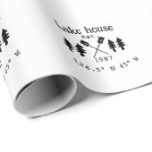 Het huis aan het meer. Datum jaar aangepaste coörd Cadeaupapier (Rol Hoek)