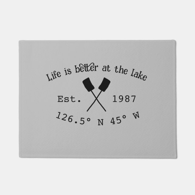 Het huis aan het meer. Datum jaar aangepaste coörd Deurmat (Voorkant)