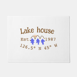 Het huis aan het meer. Datum jaar aangepaste coörd Deurmat