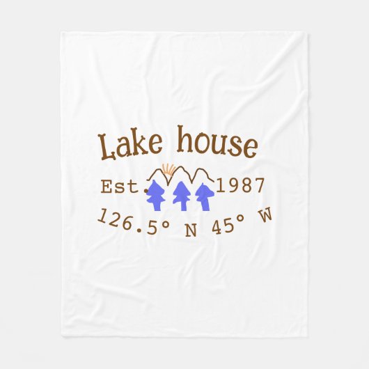 Het huis aan het meer. Datum jaar aangepaste coörd Fleece Deken (Voorkant)