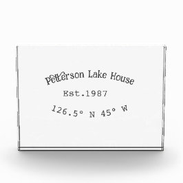 Het huis aan het meer. Datum jaar aangepaste coörd Fotoblokken