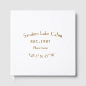 Het huis aan het meer. Datum jaar aangepaste coörd Gastenboek (Voorkant)