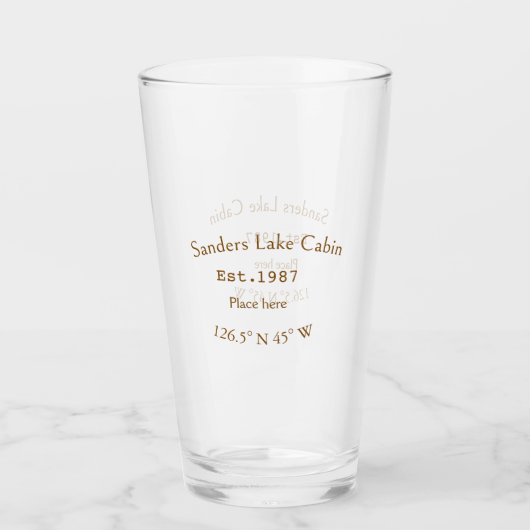 Het huis aan het meer. Datum jaar aangepaste coörd Glas (Voorkant)