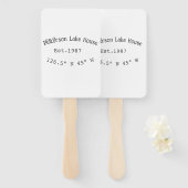 Het huis aan het meer. Datum jaar aangepaste coörd Handwaaier (Voorkant en achterkant)