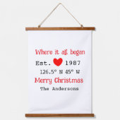 Het huis aan het meer. Datum jaar aangepaste coörd Hangend Wandkleed (Voorkant)