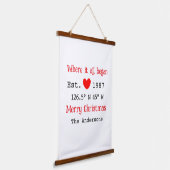 Het huis aan het meer. Datum jaar aangepaste coörd Hangend Wandkleed (Gebogen)