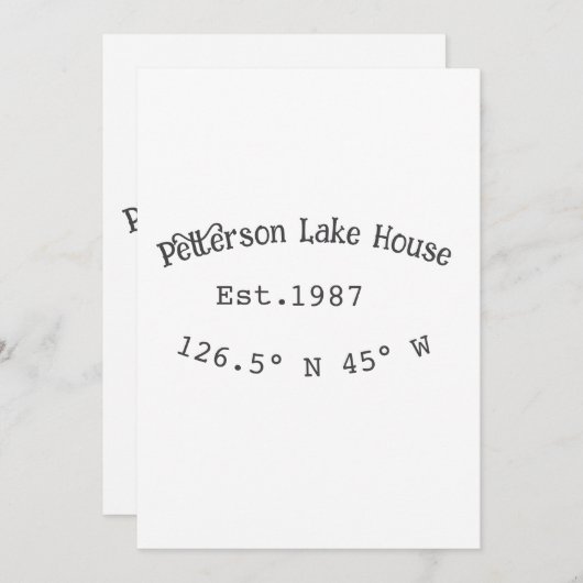 Het huis aan het meer. Datum jaar aangepaste coörd Kaart (Voorkant / Achterkant)